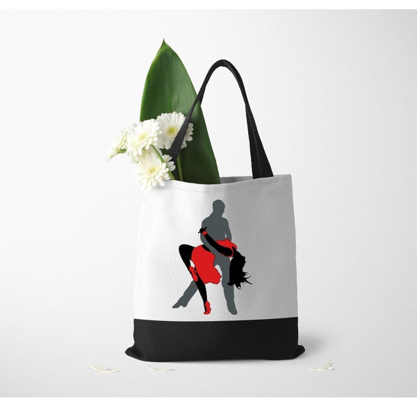 Latin Dance Tote Bag, Salsa Lover Bag, Bachata Lover Tote, Gift for Dance Lover