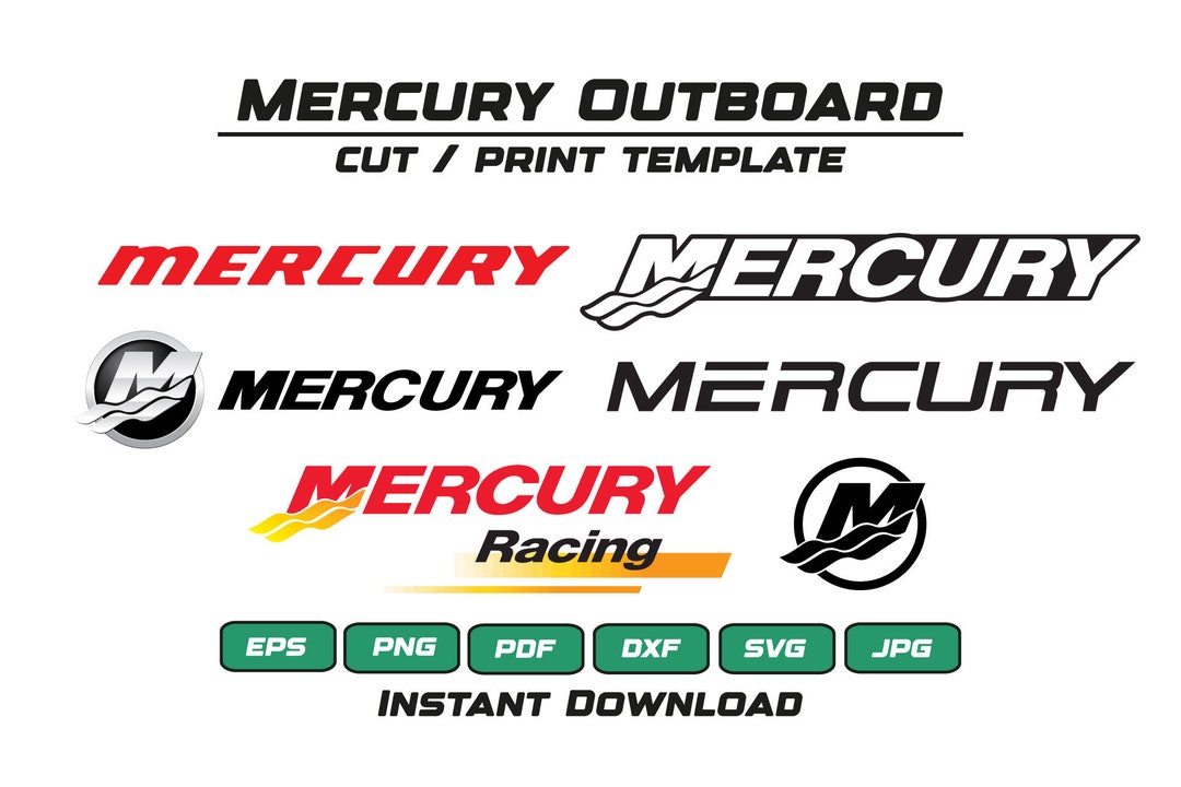 Mercury Outboard Logo Bundle / Instant Download / Print Cut Template
