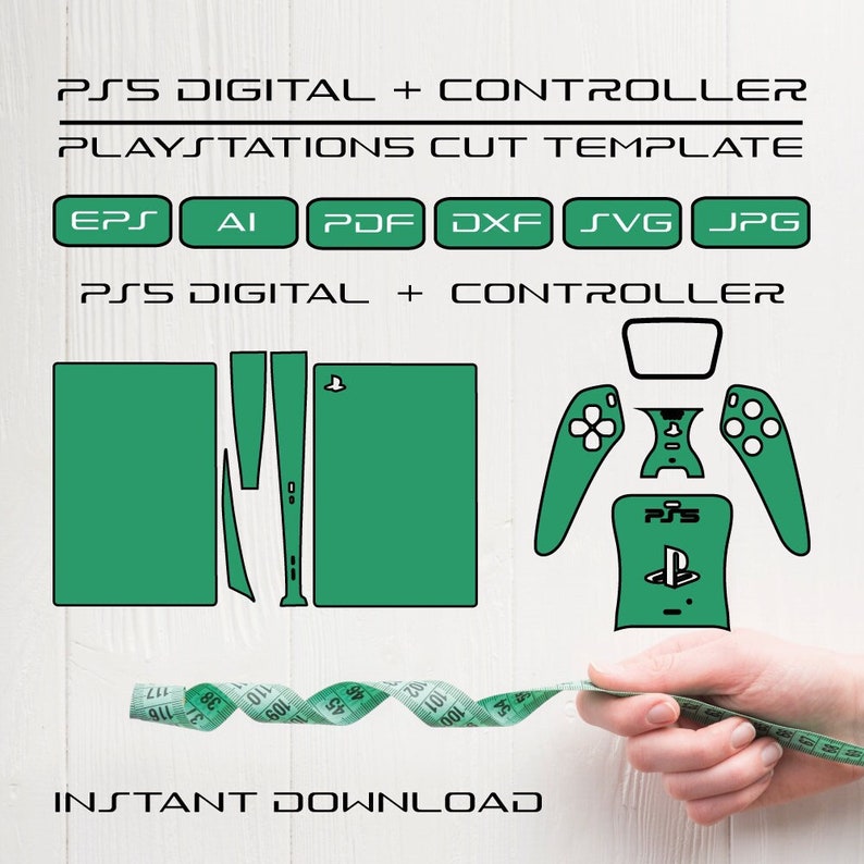 PS5 Digital & Controller Cut Template, Playstation5 Skin Cutting