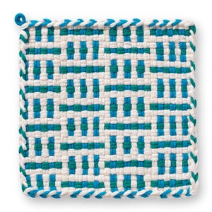 Island Blue, Pot holder, Hot Pad, Kitchen ware, Handcrafted potholder, Cotton potholder, Cotton Hot pads,looms and loops potholders