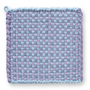 Iris Medow, Pot holder, Hot Pad, Kitchen ware, Handcrafted potholder, Cotton potholder, Cotton Hot pads, looms and loops potholders