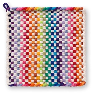 Rainbow, Pot holder, Hot Pad, Kitchen ware, Handcrafted potholder, Cotton potholder, Cotton Hot pads, Traditional looms and loops potholders