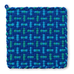 Caribbean Days, Pot holder, Hot Pad, Kitchen ware, Handcrafted potholder, Cotton potholder, Cotton Hot pads, looms and loops potholders