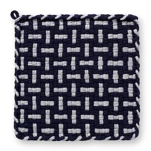 Midnight Navy, Pot holder, Hot Pad, Kitchen ware, Handcrafted potholder, Cotton potholder, Cotton Hot pads,   looms and loops potholders