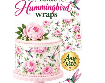 Edible Hummingbird cake wraps. Icing frosting sugar sheets.