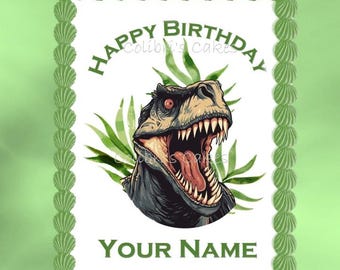 Dinosaur Edible Cake topper decoration Icing frosting sugar sheet.