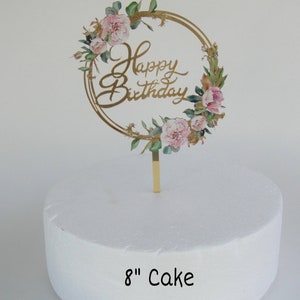 Birthday Cake Topper Acrylic Golden Birthday Non Edible Cake Topper. No personalized.