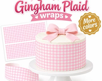 Edible Gingham plaid pattern Cake topper Icing frosting sugar sheet.