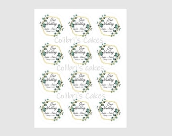 Wedding Edible Icing Frosting Sheets cookies cupcake treats. Uncut sheet