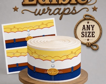 Edible Cake wraps Cowboy Cowgril Icing frosting sheet. Uncut.