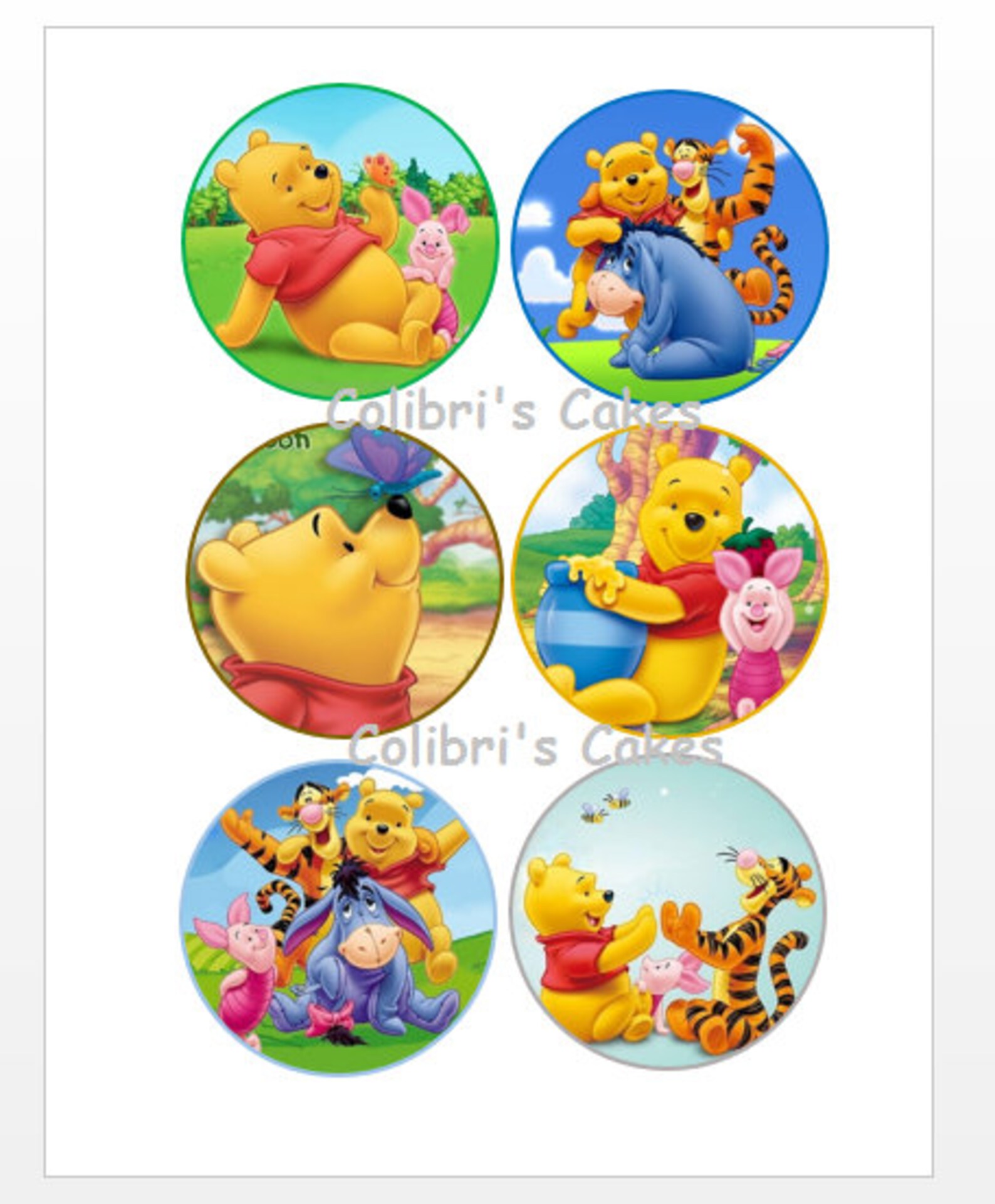 Winnie the Pooh Edible Cake Topper Icing Frosting Sugar Sheet Etsy