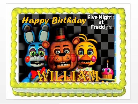 1/4 Sheet Cake Frosting Five Nights at Freddy's FNAF Edible Birthday Topper