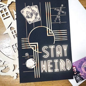 Stay Weird greeting Card | Personalized Best friend halloween Anniversary valentines birthday witch witchy tarot weirdo spells voodoo goth