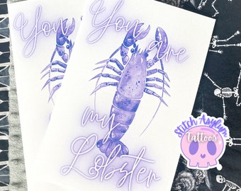 Lobster greeting Card | lavender Beach Anniversary valentines birthday ocean sea pastel love crustaceancore  Humor crustacean oceanblush