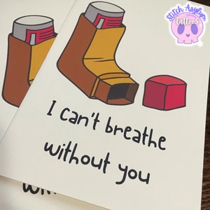 Inhalatorwenskaart | Astmagrap Verjaardag valentijnsdag verjaardag speciaal cadeau liefde Humor cadeaus valentijn Grappige kaarten