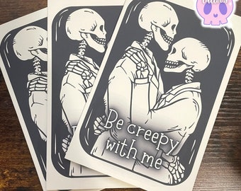 Creepy greeting Card | Skeleton Love Anniversary valentines birthday special gift lover goth gifts valentine Horror dark humor spooky