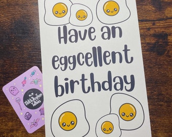 Tarjeta de cumpleaños de huevo / Huevos linda tarjeta de felicitación bday regalo para el mejor amigo pareja tarjetas de cumpleaños humor divertido adorable kawaii cumpleaños