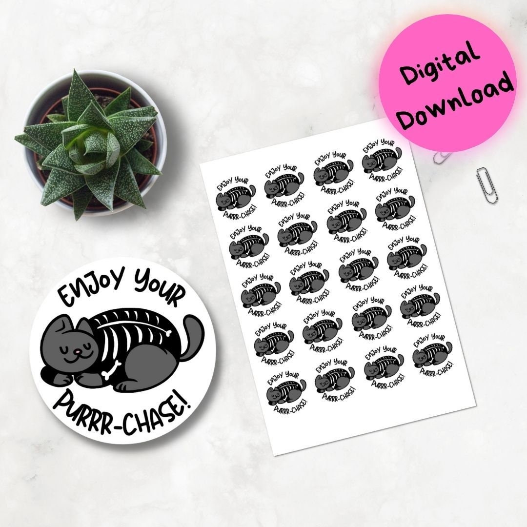 Druckbare Aufkleber für Unternehmen Printable Cat Sticker Drucken und ...