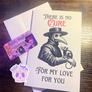 Tarjeta de felicitación del Doctor de la peste / Aniversario, San Valentín, cumpleaños, regalo especial, amor, regalos góticos, San Valentín, terror, humor negro, medieval, espeluznante, gótico