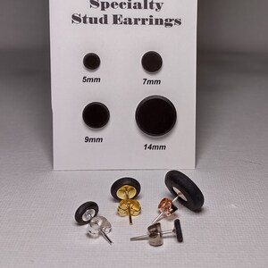 5mm/7mm/9mm/14mm Black Round Studs/Hypoallergenic/Stainless Steel Posts/Unisex/Studs for Men/Earrings for Women/Combos/MixnMatch/Vegan