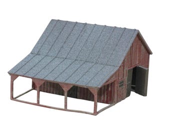 HO / N Scale Small Cattle Barn with accessories Model Kit for Train layouts / dioramas / sets