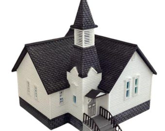 HO / N Scale Adirondack Church Model Kit for Train layouts/dioramas/sets