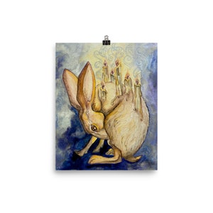 Candle Hare Print