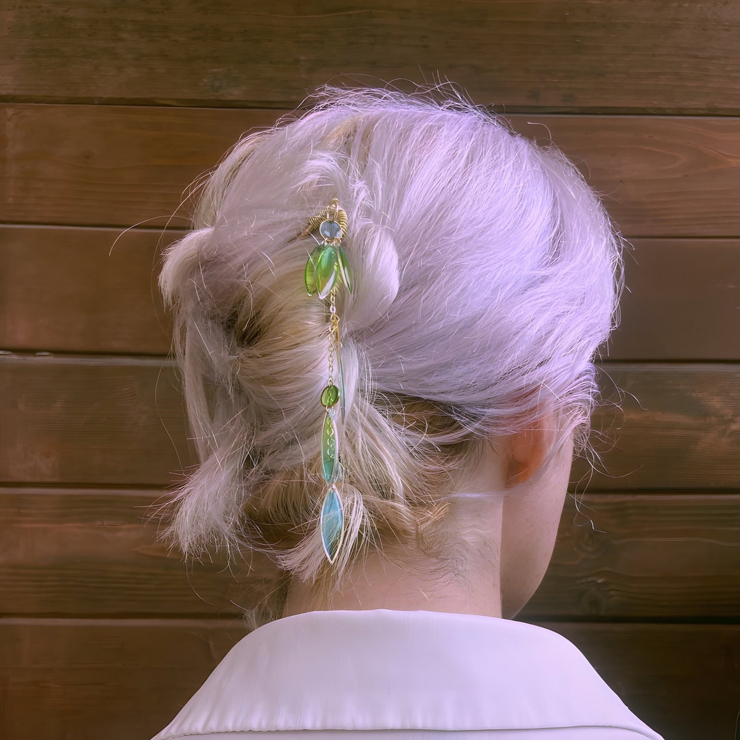 Kelp Strand Hair Fork Suncatcher Hair Prong Gold and Silver Options