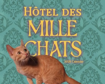 Hôtel des Mille Chats-wandkalender | Maandkalender 2026 | reddingsplanner voor katten