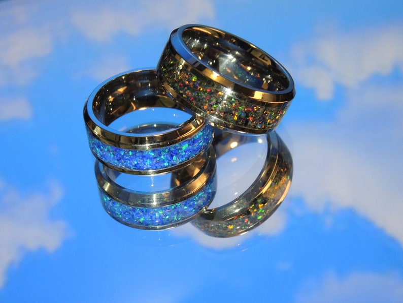 Crushed Opal Inlay Ring Etsy