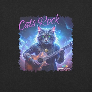 Cats Rock Graphic Tee – Funny Cool Cat T-Shirt – Cat Lover Gift – PawCrowd®