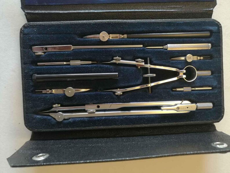Silver Drawing Instruments Drawing Set - Etsy