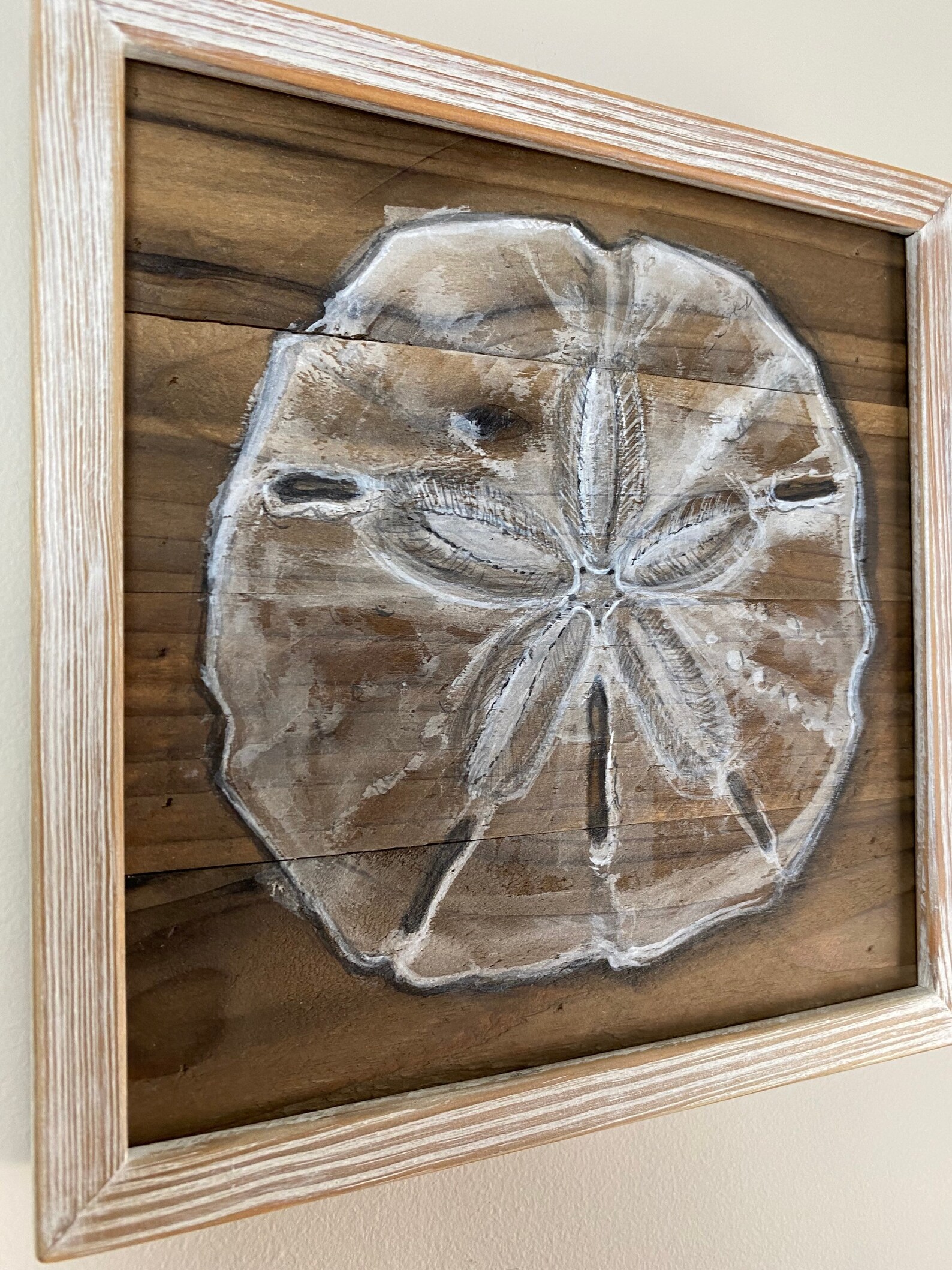 Dólar de arena pintado a mano en madera recuperada Arte de | Etsy