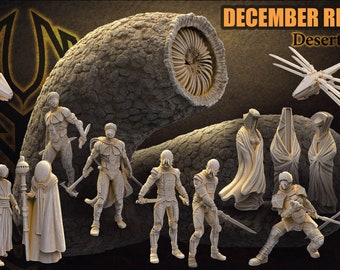 Desert Planet - Grinning God - December 2021 - resin 3d printed miniatures for TTRPG's and painting Sci Fi, Science Fiction, Fantasy