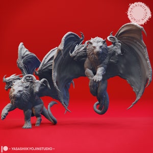 Chimera - Yasashii Kyojin Studio - Resin Printed Mini for Tabletop Gaming, Dungeons and Dragons, Pathfinder, and other RPG&#39;s