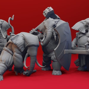 Loxodon -Yasashii Kyojin Studio-Resin Printed Miniature for Tabletop Gaming, Dungeons and Dragons, Pathfinder, and other RPG&#39;s