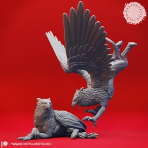 Griffin - Yasashii Kyojin Studio - 3d printed resin mini for Tabletop Role Playing games , TTRPG&#39;s, Dungeons and Dragons, miniature painting