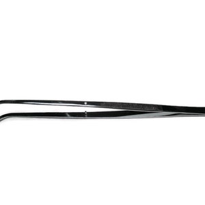 May include: A pair of stainless steel tweezers with curved tips. The tweezers are designed for delicate tasks and have a smooth, polished finish.