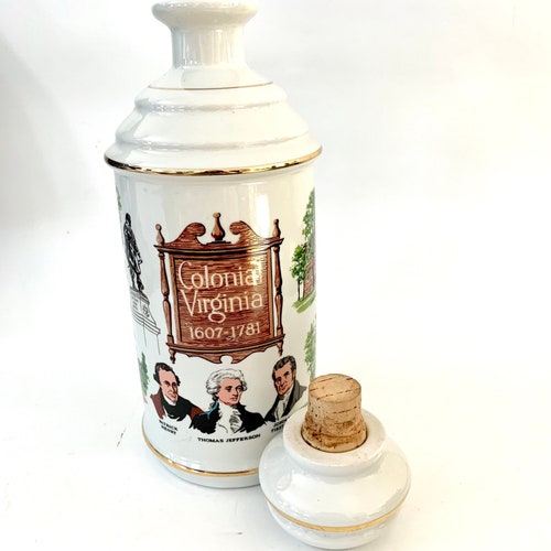 Vintage Decator Whiskey , Colonial Virginia, buy Old RIP Van Winkle 1974, Genuine Cumberland Porcelain, Colletion limited