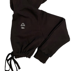 Waage Sternzeichen / Astrologie Zeichen Kurz Hoodie mit verstellbarer Taille