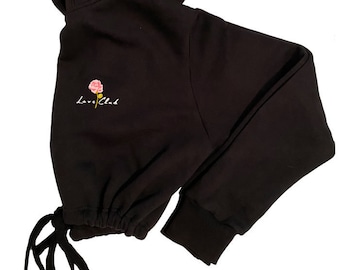 Love Club Cropped Hoodie with Adjustable Waist