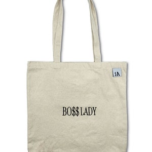 Embroidered BOSS LADY Cotton Tote Bag