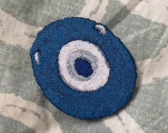 Embroidered Evil Eye / Nazar Iron-On Adhesive Patch