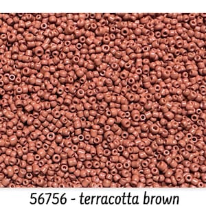 Ø 2 mm • Rocailles 12/0 • Perle di vetro • 25 g • circa 800 pezzi • marrone terracotta • (80,00 EUR/chilo) • Codice articolo: 56756
