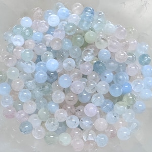 Perles de pierres précieuses MORGANITE * Ø4mm/0,13 pcs. - Ø6mm/0,23 pièces - Ø8mm/0,29 pièces * perles en vrac * fabrication de bijoux * article n° 9026-9028
