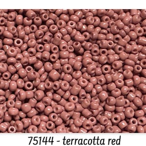 Ø 2 mm • Rocailles 12/0 • Perle di vetro • 25 g • circa 800 pezzi • rosso terracotta • (80,00 EUR/chilo) • Codice articolo: 75144