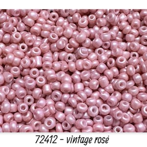 Ø 2 mm • Rocailles 12/0 • perle di vetro • 25 g • circa 800 pezzi • rosa vintage • (80,00 EUR/chilo) • n. art. 72412
