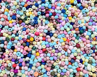 Mix * Ø 4 mm * Rocailles * über 70 Farben im Mix * 6/0 * 25 g * 50 g * 100 g * (80,00 EUR/Kilo)