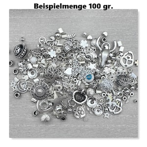 Grosser Metall Perlen MIX 100 g ca. 150-175 Teile Charms Anhänger Spacer Beads Daisy Kugeln Sterne Motive 99,50 EUR/Kg Bild 2