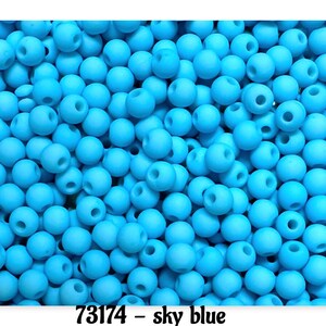 Acrylperlen Ø 4 mm 200 Stück 0,014 pro Stück matt icy blue sky diver blue glacier blue sky blue Mix sky blue